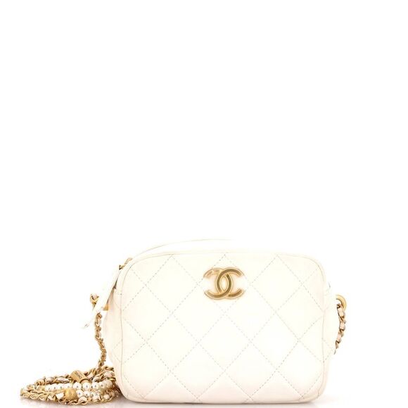 Chanel My Perfect Adjustable Chain Camera Bag Quilted Lambskin with Pearls Small - Picture 1 of 8